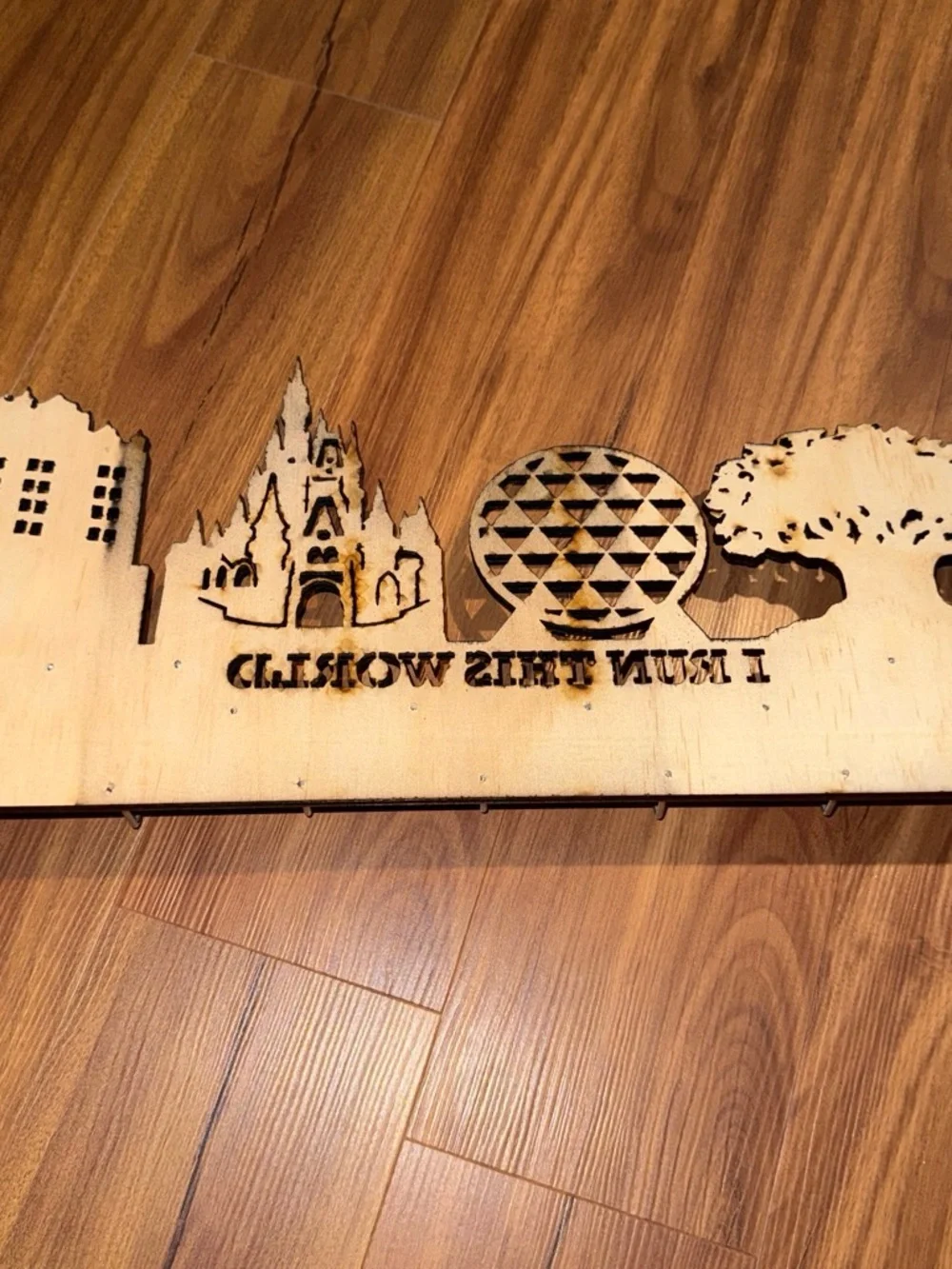 I Run This World Black Wall Race Medal Holder